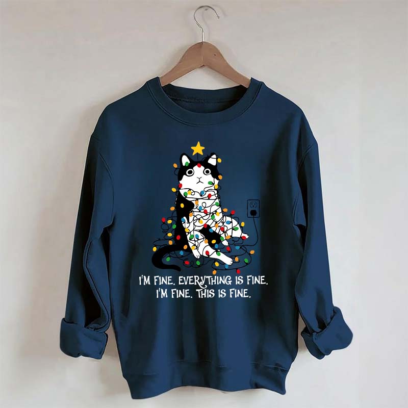 Christmas Cat Lights Sweatshirt