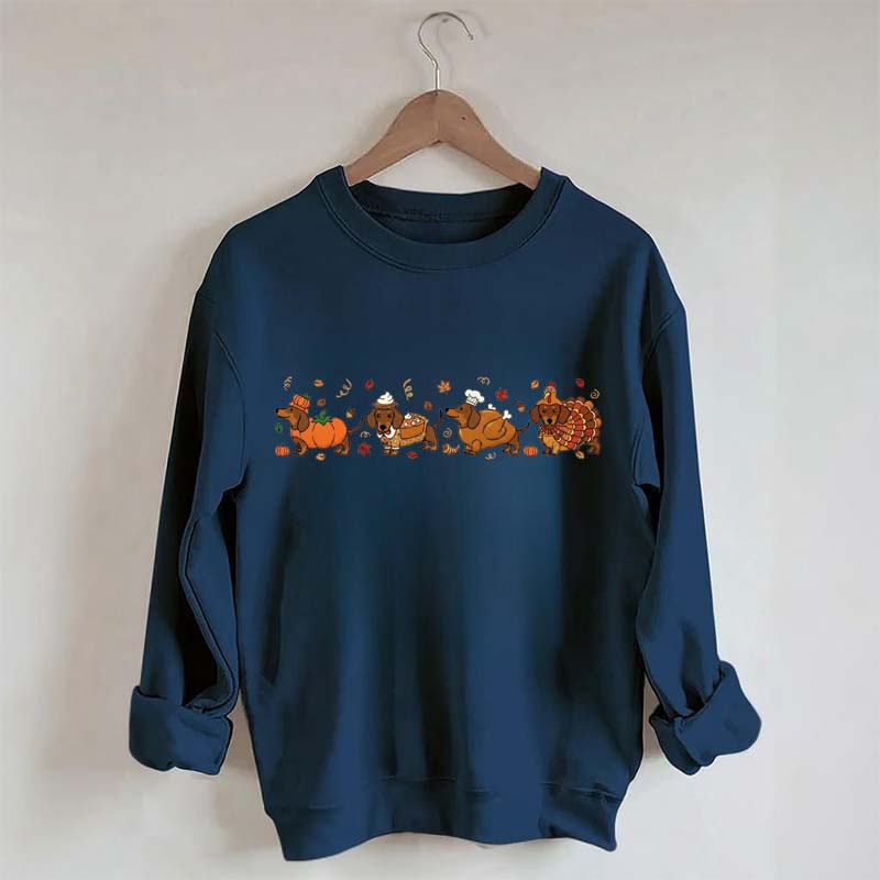 Cute Wiener Dog Turkey Costume Halloween Sweatshirt
