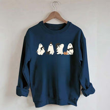 Ghost And Cat Lower Halloween Sweatshirt
