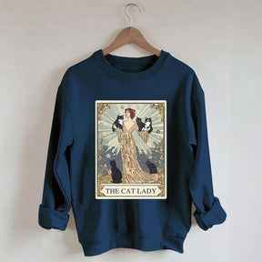 Cat Lady Tarot Card Vintage Sweatshirt