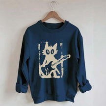 Rock Star Cat Electric Guitar Kitty Sweatshirt