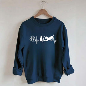 Dog And Cat Mom Heartbeat Sweatshirt
