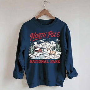 North Pole National Park Retro Christmas Sweatshirt