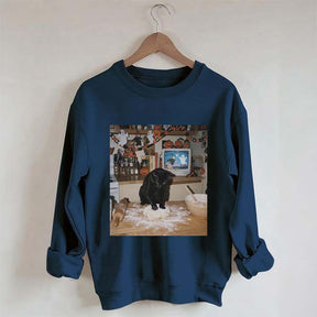 Halloween Black Cat Ghost Sweatshirt