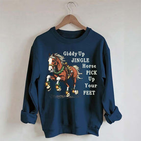 Country Christmas Horse Womens Sweatshirt