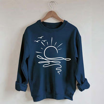 Boho Sun Ocean Trendy Beach Sweatshirt