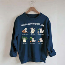 Things I Do In My Spare Time Cat & Plants Swetashirt