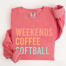 Weekends Coffee Softball Sweatshirt