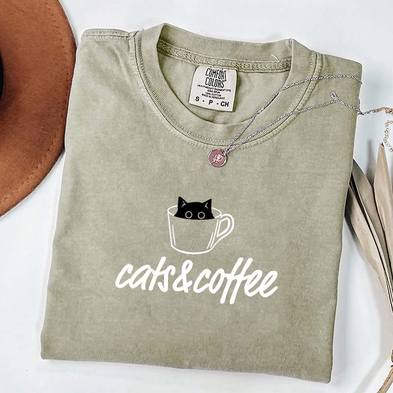 Cats And Coffee Cute T-Shirt