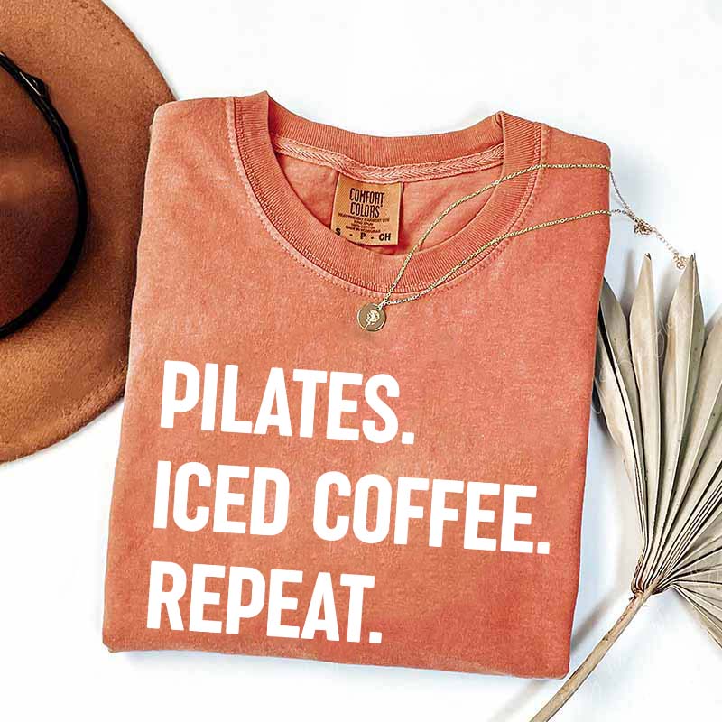 Pilates Iced Coffee Repeat T-Shirt