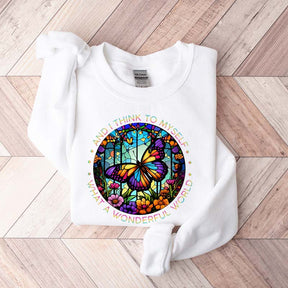 Butterfly Stained Glass Graphic Sweatshirt