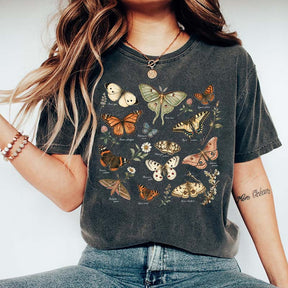 Vintage Butterfly Botanical Chart Moth T-Shirt