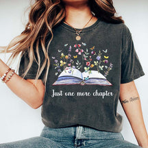 Just One More Chapter Floral Book T-Shirt