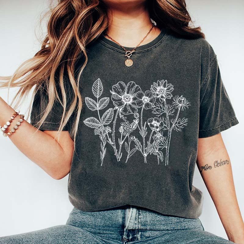 Boho Gardener Floral Botanical T-Shirt