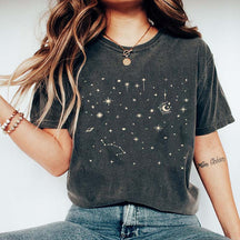 Celestial Stars Minimal Moon Constellation T-Shirt