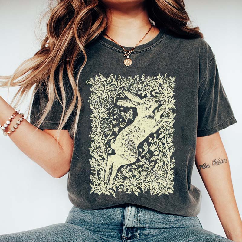 Cottagecore Rabbit Woodland Aesthetic T-Shirt