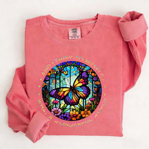 Butterfly Stained Glass Graphic Sweatshirt