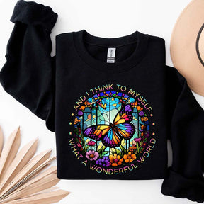 Butterfly Stained Glass Graphic Sweatshirt
