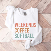 Weekends Coffee Softball Sweatshirt