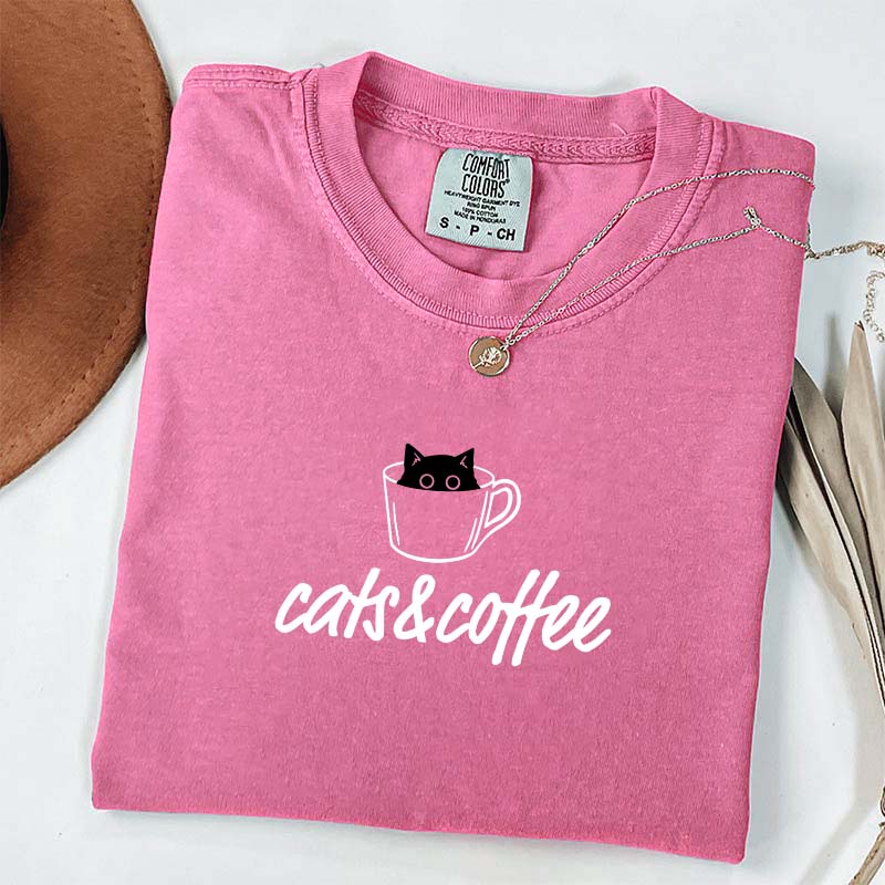 Cats And Coffee Cute T-Shirt