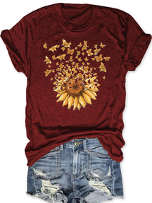 T-shirt papillon tournesol