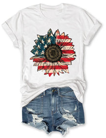 America Sunflower T-Shirt Manches courtes