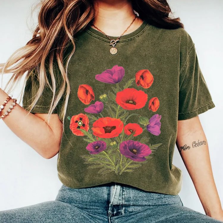 T-shirt plante sauvage fleurs victoriennes