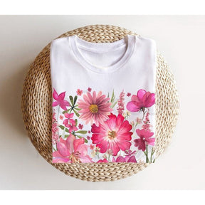 T-shirt botanique de fleurs sauvages de Boho