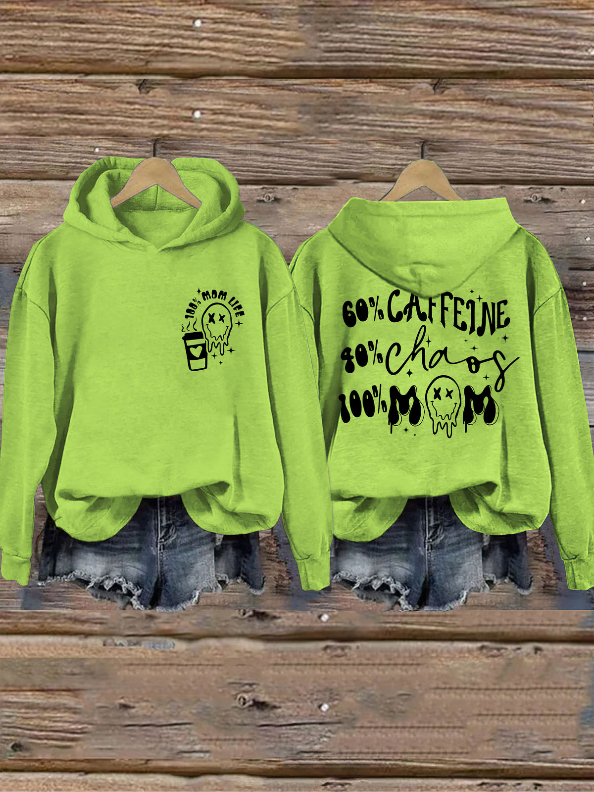 La caféine et Chaos Mom Life Hoodie