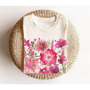T-shirt botanique de fleurs sauvages de Boho