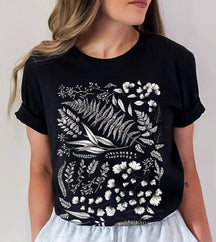 Vintage botanisches Blumen-T-Shirt