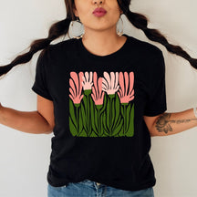 Wildblumen-Kurzarm-T-Shirt