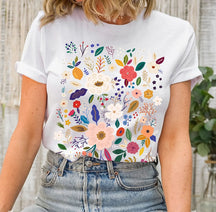 T-Shirt mit Wildblumen-Print