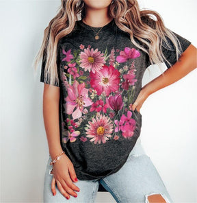 T-shirt botanique de fleurs sauvages de Boho