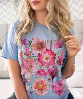 T-shirt botanique de fleurs sauvages de Boho