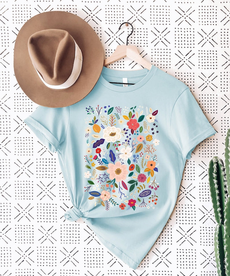 T-shirt imprimé fleurs sauvages