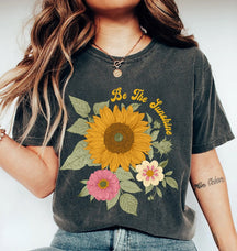 Sunflower Shirt Comfort Colors Floral Tee