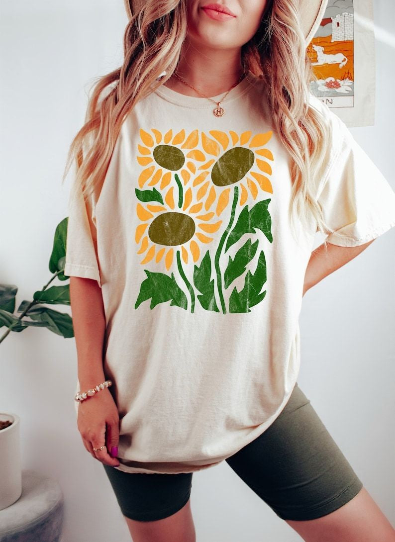 Wildblumen-Blumen-Natur-T-Shirt