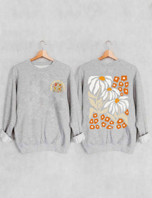 Cultiver des pensées positives Vintage Wildflowers Sweatshirt