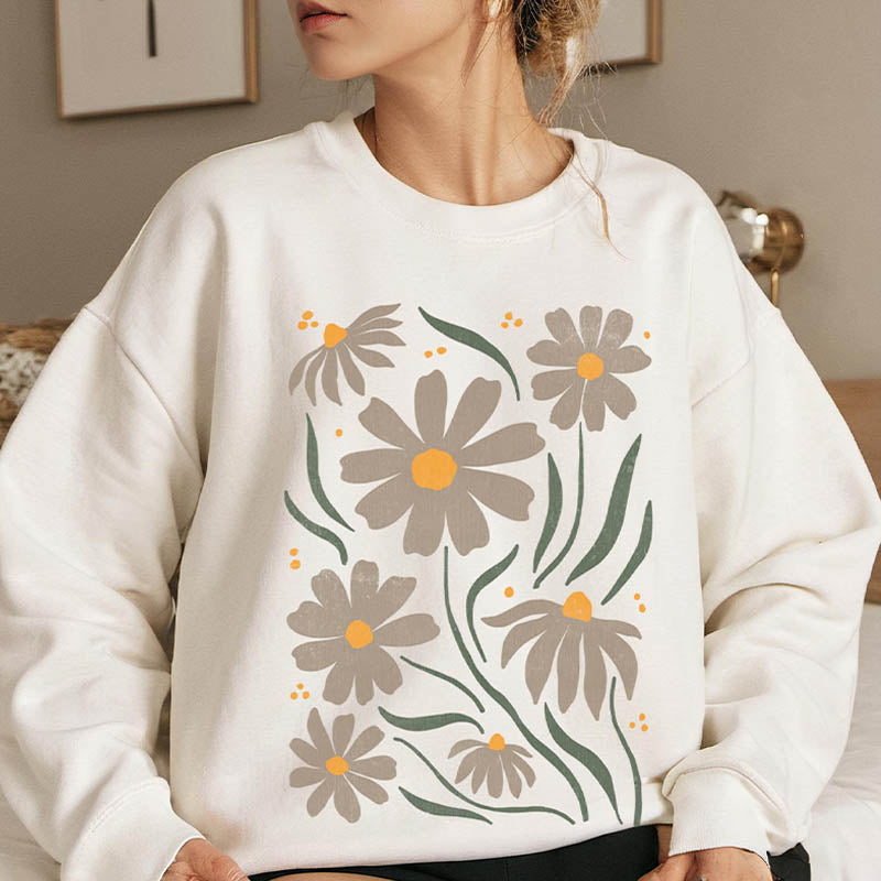 Flower Print Women Gift Sweatshirt