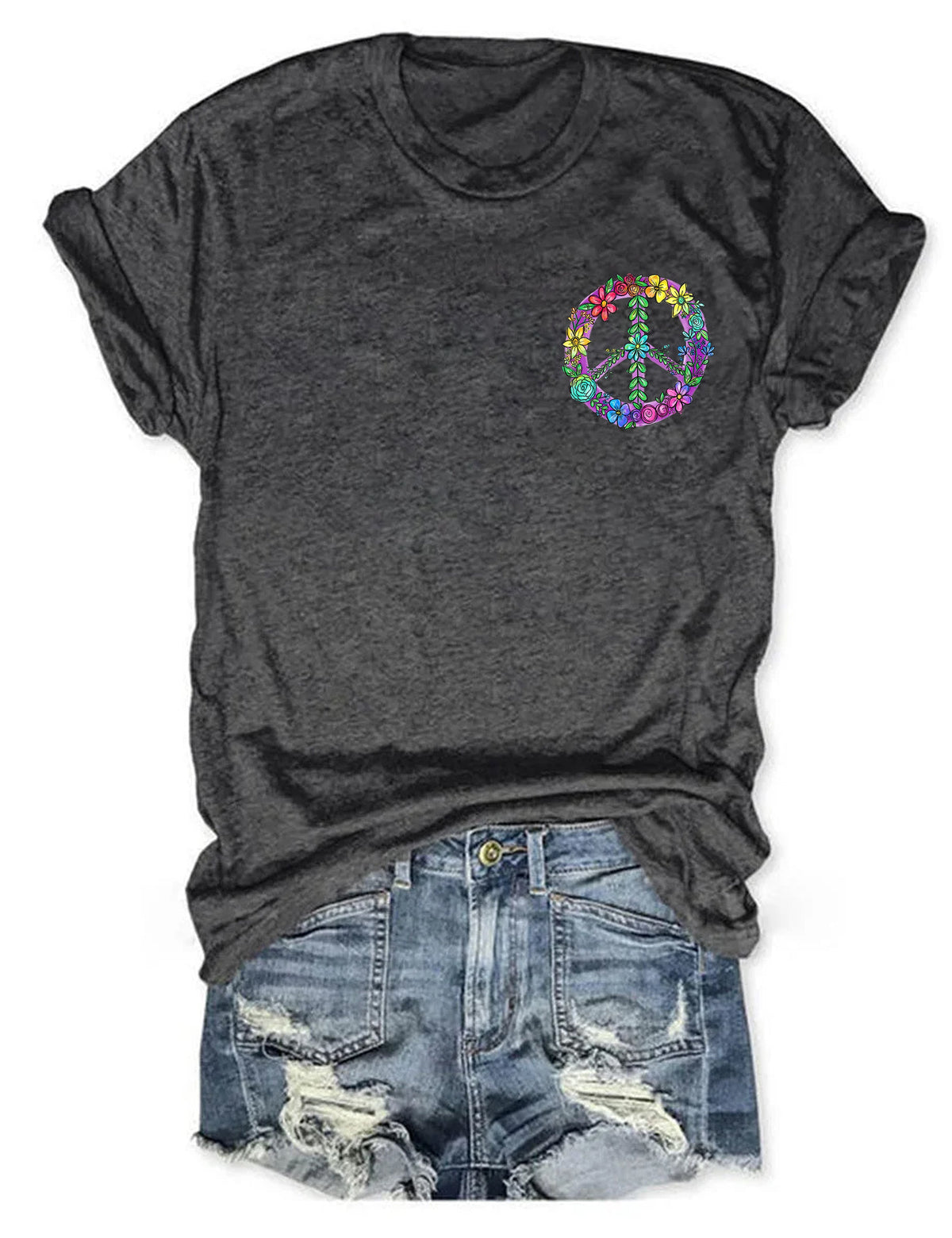 Boho-Wildblumen-T-Shirt