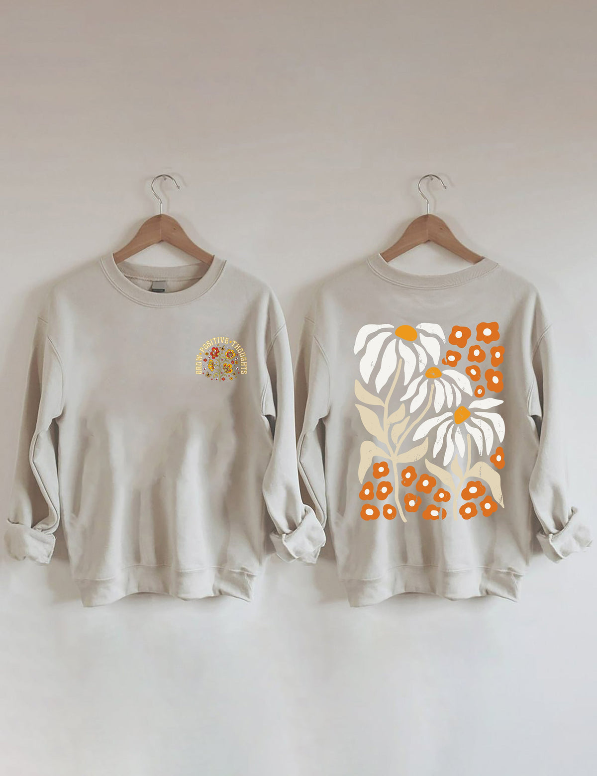 Cultiver des pensées positives Vintage Wildflowers Sweatshirt