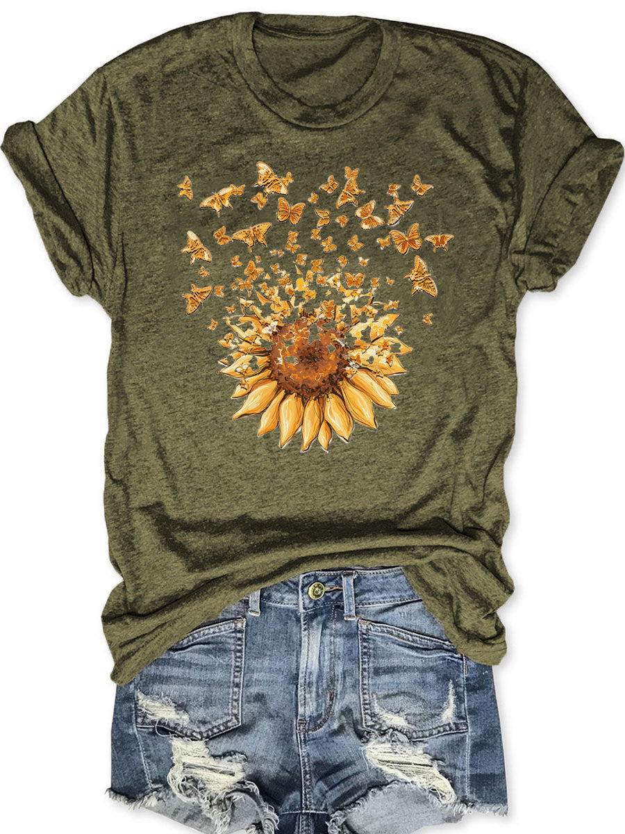 T-shirt papillon tournesol