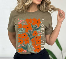 T-shirt Lettre Imprimé Fleurs Sauvages