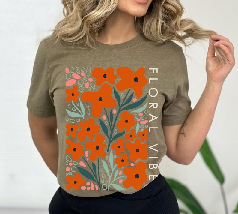 T-Shirt mit Wildblumen-Buchstaben-Print