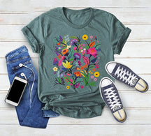 Wildblumen-Naturliebhaber-T-Shirt