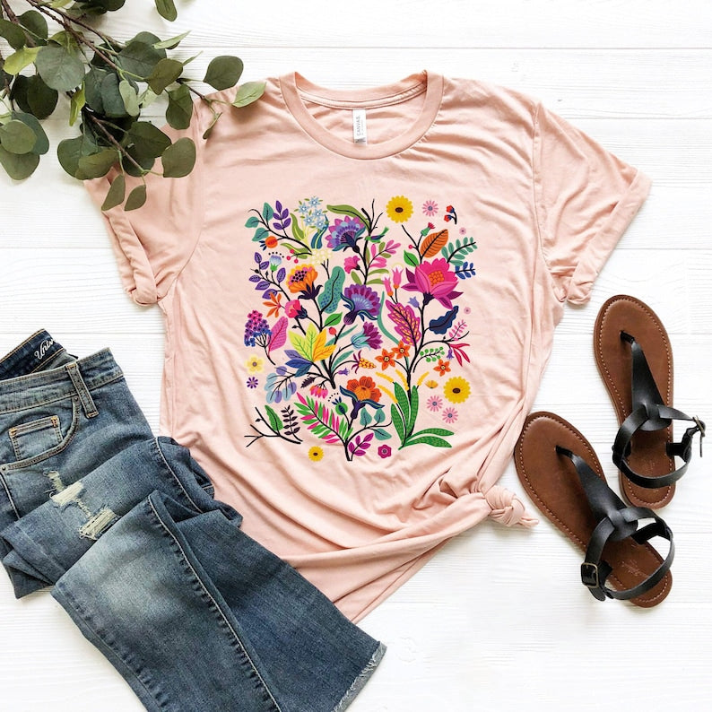 T-shirt amant de nature de fleurs sauvages