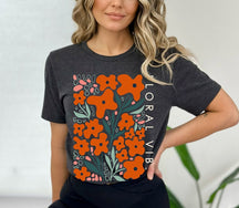 T-Shirt mit Wildblumen-Buchstaben-Print