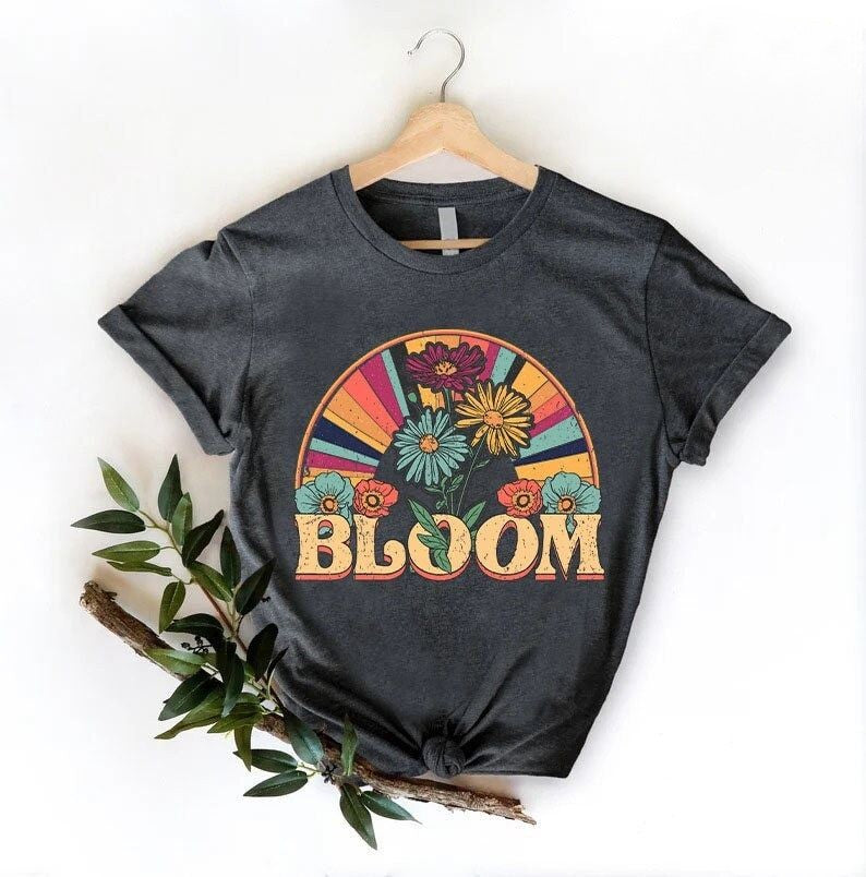 T-shirt fleurs sauvages rétro Bloom