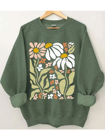 Boho Wildblumen Blumen Natur Sweatshirt